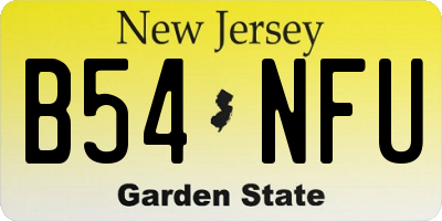 NJ license plate B54NFU