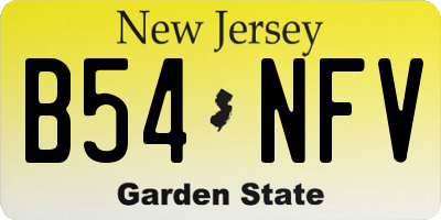 NJ license plate B54NFV