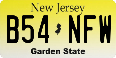 NJ license plate B54NFW
