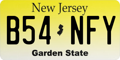 NJ license plate B54NFY