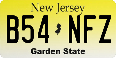 NJ license plate B54NFZ