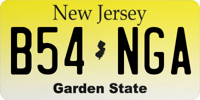 NJ license plate B54NGA
