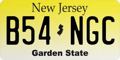 NJ license plate B54NGC
