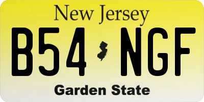 NJ license plate B54NGF