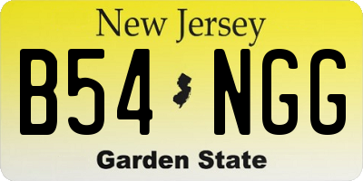 NJ license plate B54NGG