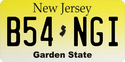 NJ license plate B54NGI