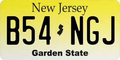 NJ license plate B54NGJ