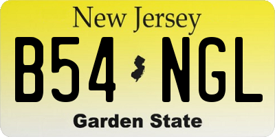NJ license plate B54NGL