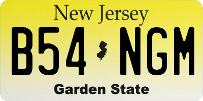 NJ license plate B54NGM