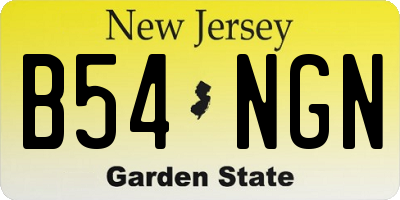 NJ license plate B54NGN
