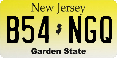 NJ license plate B54NGQ
