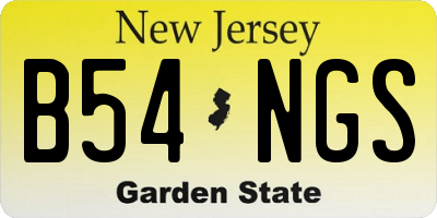 NJ license plate B54NGS