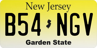 NJ license plate B54NGV