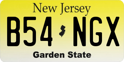 NJ license plate B54NGX