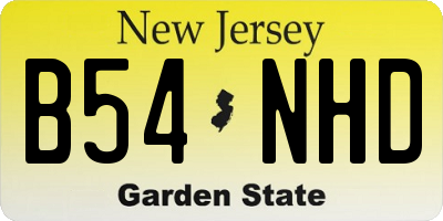 NJ license plate B54NHD