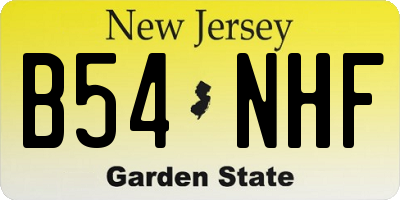 NJ license plate B54NHF