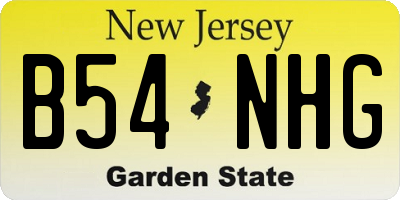 NJ license plate B54NHG