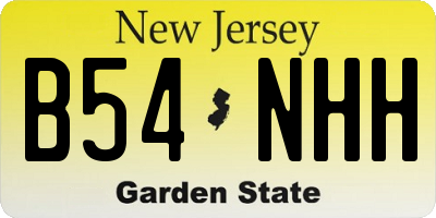 NJ license plate B54NHH