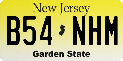 NJ license plate B54NHM