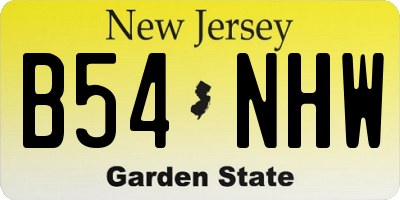 NJ license plate B54NHW