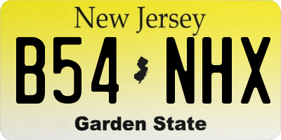 NJ license plate B54NHX