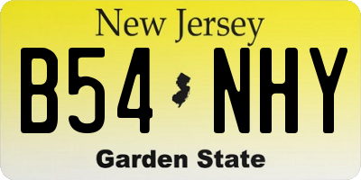 NJ license plate B54NHY