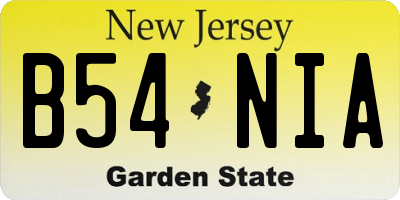 NJ license plate B54NIA