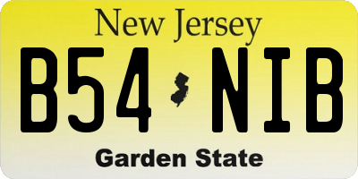 NJ license plate B54NIB