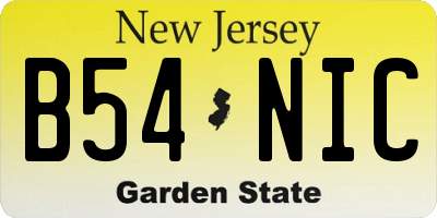 NJ license plate B54NIC