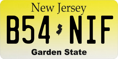 NJ license plate B54NIF