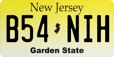 NJ license plate B54NIH