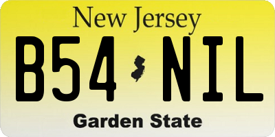 NJ license plate B54NIL