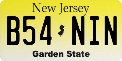 NJ license plate B54NIN
