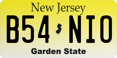 NJ license plate B54NIO