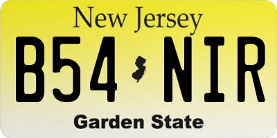 NJ license plate B54NIR
