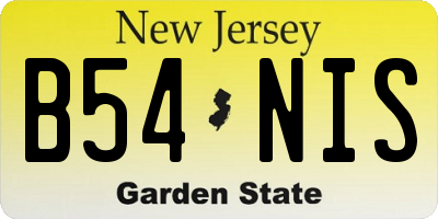 NJ license plate B54NIS