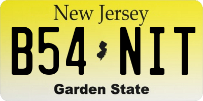 NJ license plate B54NIT