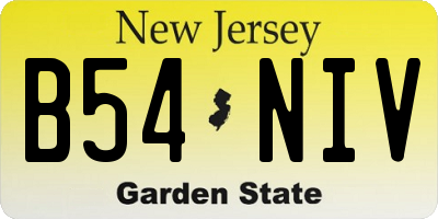 NJ license plate B54NIV