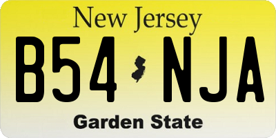 NJ license plate B54NJA
