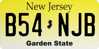 NJ license plate B54NJB