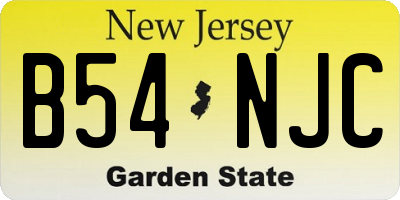 NJ license plate B54NJC