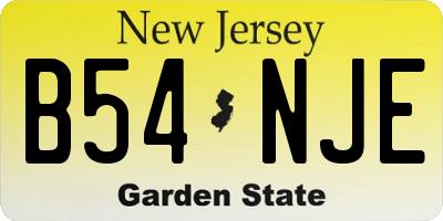 NJ license plate B54NJE