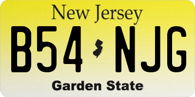 NJ license plate B54NJG