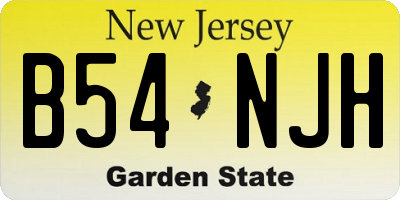 NJ license plate B54NJH