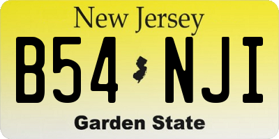 NJ license plate B54NJI