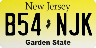 NJ license plate B54NJK