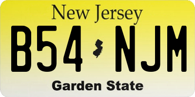 NJ license plate B54NJM