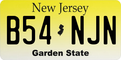 NJ license plate B54NJN