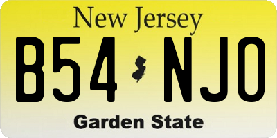 NJ license plate B54NJO