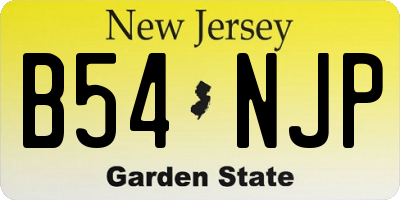 NJ license plate B54NJP